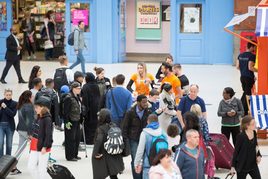 Orangina Sampling Activity at London Victoria Station