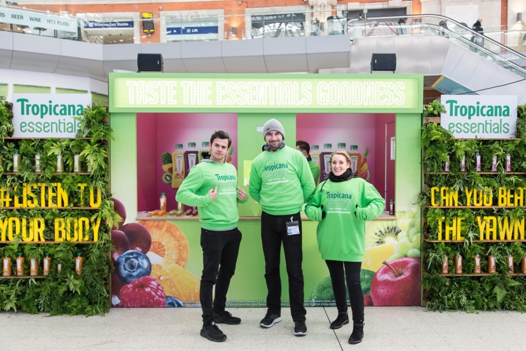 Tropicana Essentials Experiential Stand at Waterloo
