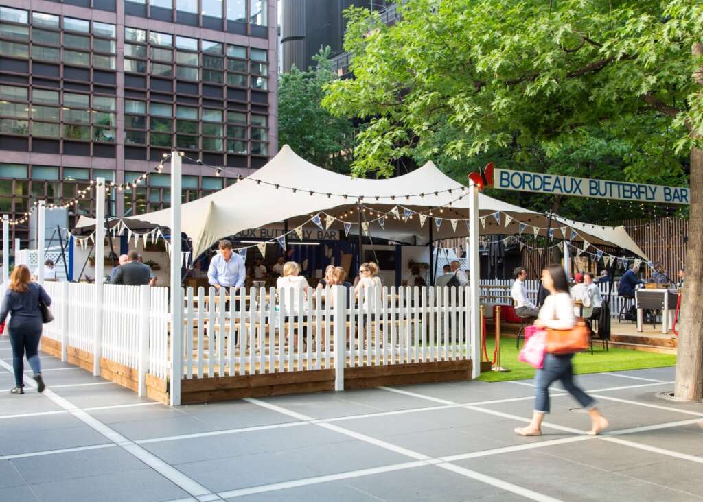 BE Connected Gold Winner for Experiential Venue Team was Broadgate here hosting the Bordeaux Butterfly Bar