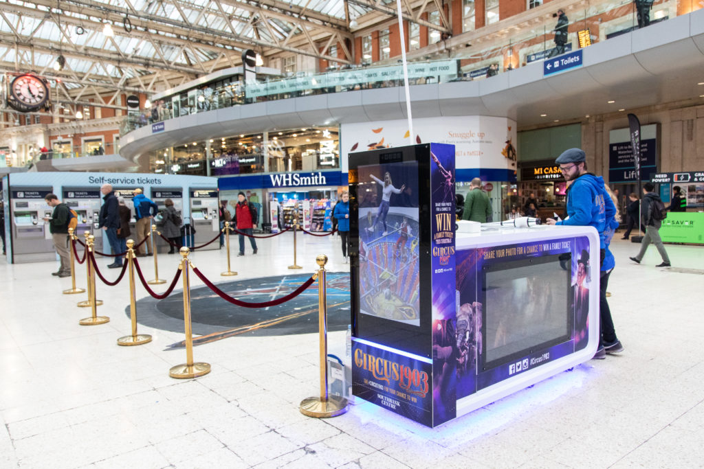 SpaceandPeople Mobile Promotions Kiosk as part of Circus 1903 promotion at London Waterloo Station