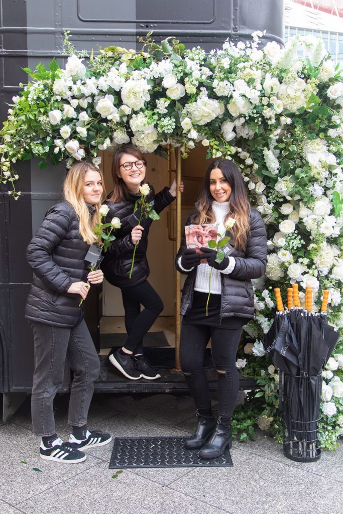 Brand ambassadors for Victoria's Secrets experiential activation on external promotional site at London Victoria Station
