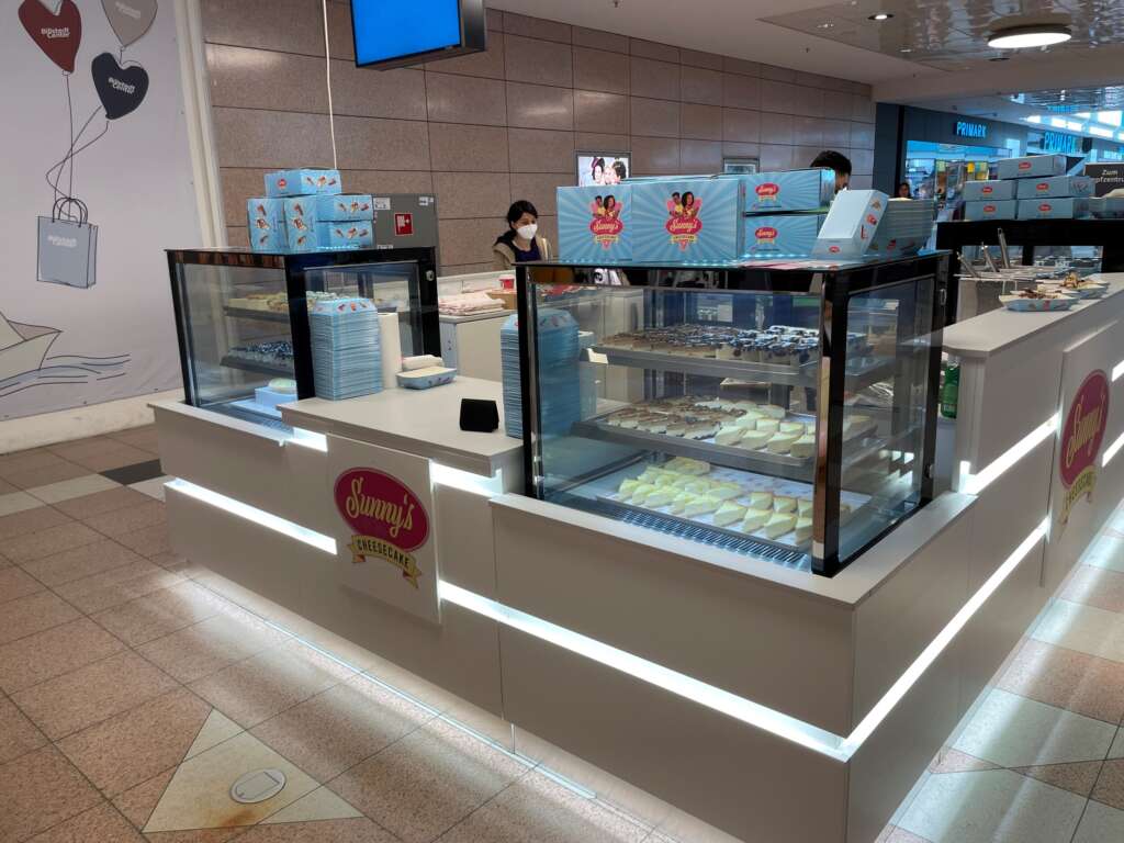 Sunny's Cheesecake Dessert Pop-Up Kiosk Selling Cheesecakes