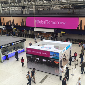Promotion by Dubai Tourism at London Waterloo
